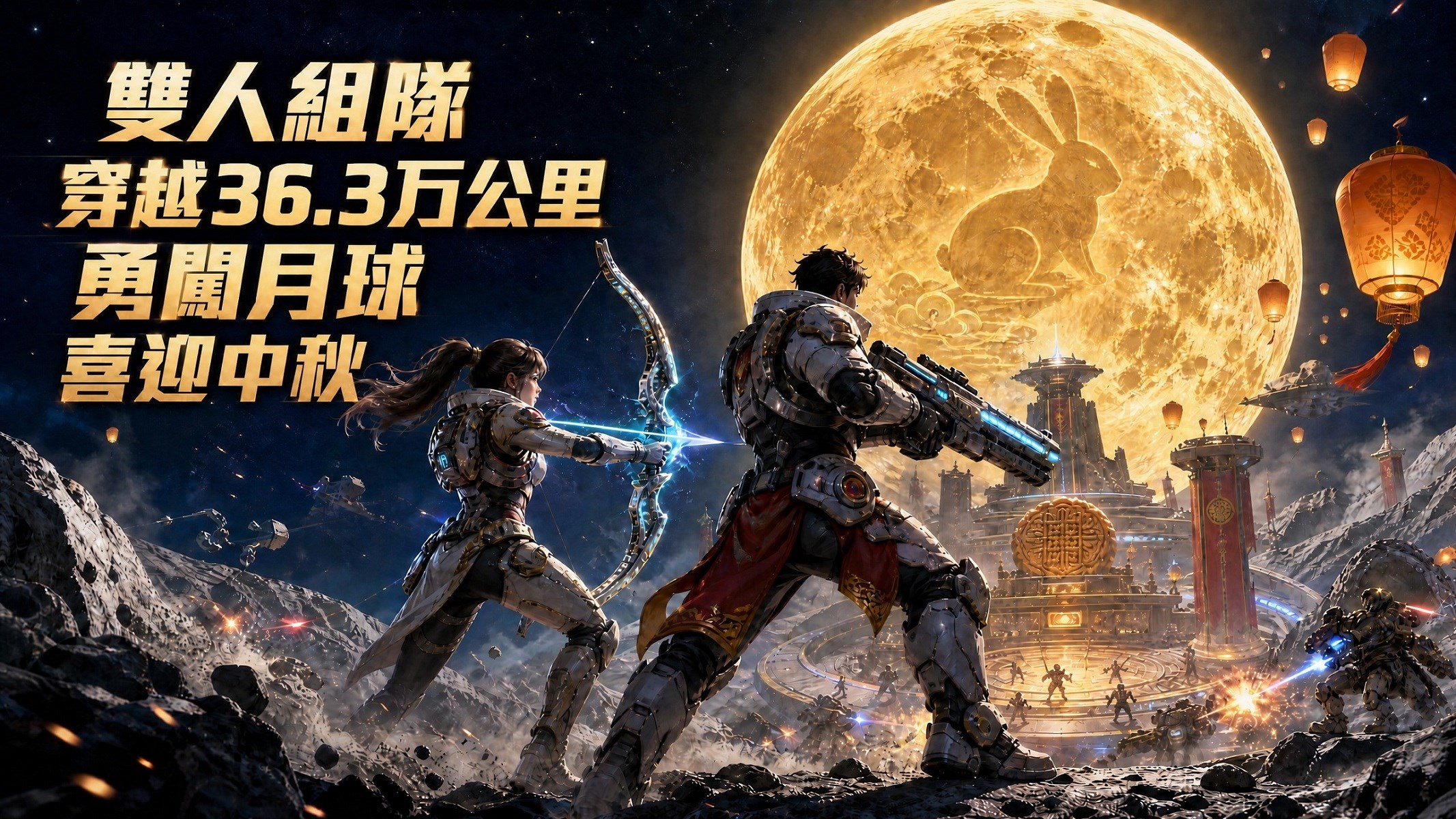双人组队 穿越36.3万公里 勇闯月球 喜迎中秋